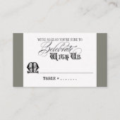 食べDrink n護衛のテーブル結婚したナンバーカードを取得 プレイスカード (裏面)