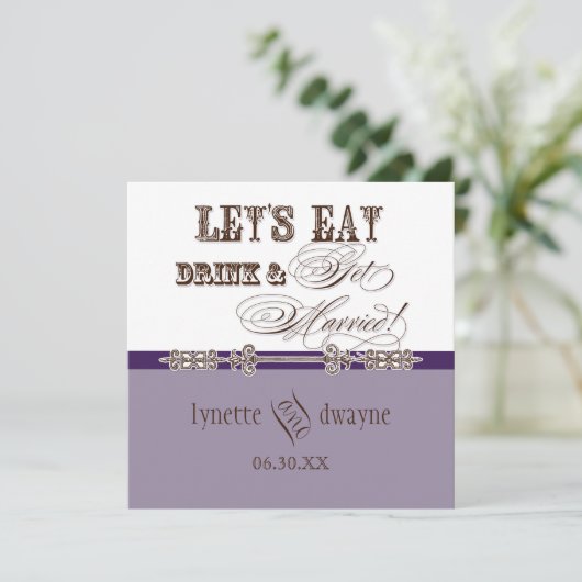 食べDrink n Getブライダル結婚した結婚式招待状 招待状 (スタンド正面)