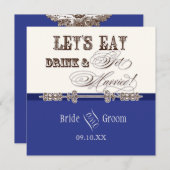 食べDrink n Getブライダル結婚した結婚式招待状 招待状 (正面/裏面)