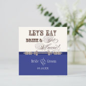 食べDrink n Getブライダル結婚した結婚式招待状 招待状 (スタンド正面)