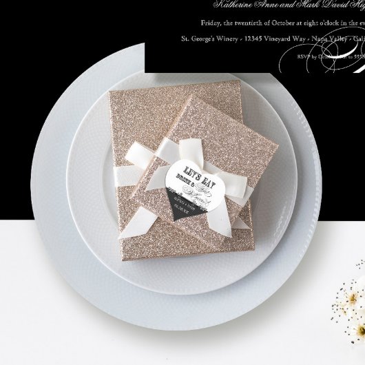 食べDrink n Get白黒結婚したタイポグラフィ ハートシール