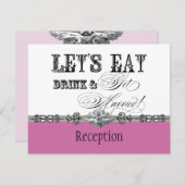 食べDrink n Get結婚した披露宴フォーマル招待状 招待状 (正面/裏面)