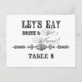 食べDrink n Get結婚した、テーブル番号はがき ポストカード (正面)