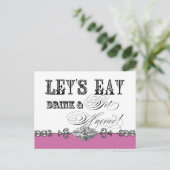 食べDrink n Get結婚した, Bridal Shower Invitation インビテーションポストカード (スタンド正面)