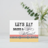 食べDrink n Get結婚した, Bridal Shower Invitation インビテーションポストカード (スタンド正面)