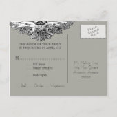 食べDrink n Get結婚した、RSVP応答はがき インビテーションポストカード (裏面)