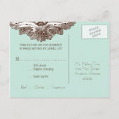 食べDrink n Get結婚した、RSVP応答はがき インビテーションポストカード (裏面)