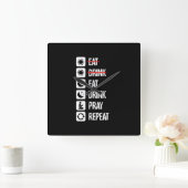 食べDrink  Repeat 祈  - Mode On スクエア壁時計 (ホーム)