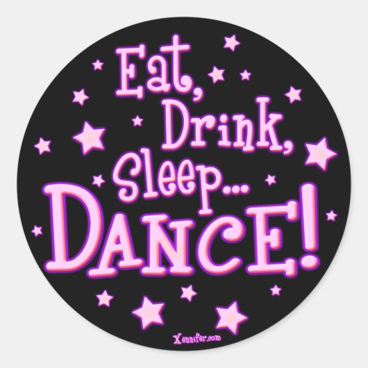 食べDrink Sleep Dance Stickers ラウンドシール (正面)