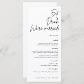 食べDrink, We're 結婚したScript's結婚 Menu メニュー (正面/裏面)