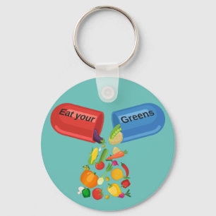 食べGreens Veggie Pill Nutrition Healthy Food キーホルダー