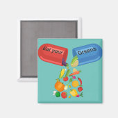 食べGreens Veggie Pill Nutrition Healthy Food マグネット (正面/裏面)