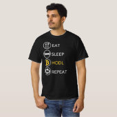 食べHodl Repeat - Bitcoin Crypto Currency Tシャツ (正面フル)