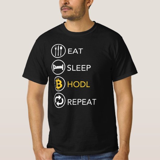 食べHodl Repeat - Bitcoin Crypto Currency Tシャツ (正面)