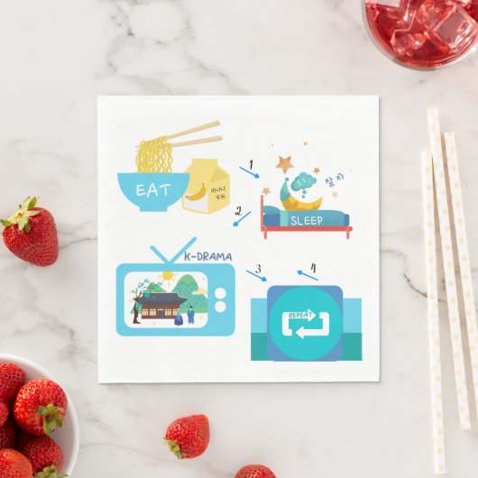 食べK – ドラマ&リピート スタンダードランチョンナプキン (インサイチュ)