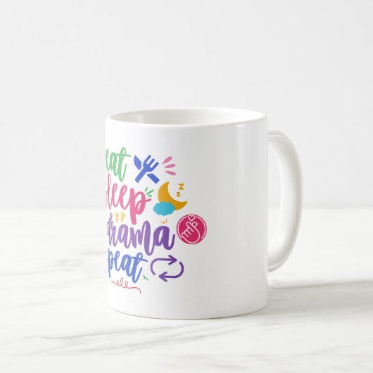 食べKdrama Repeatおもしろい - Kdrama コーヒーマグカップ (正面右)