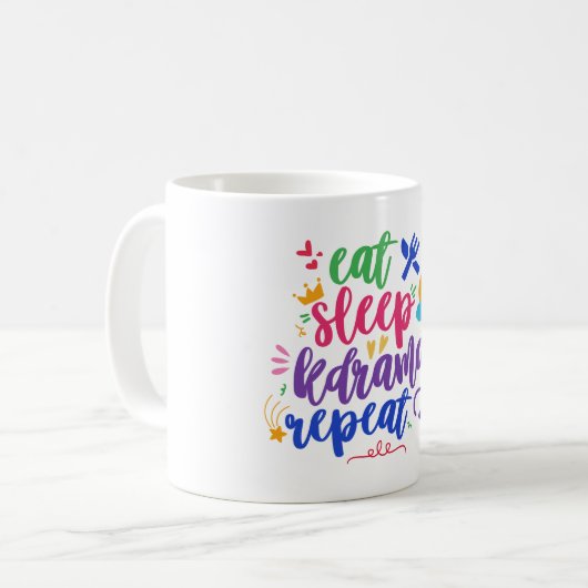 食べKdrama Repeatおもしろい - Kdrama コーヒーマグカップ (正面左)