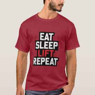 食べLift Repeat - Gym Motive Graphic Tシャツ
