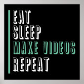 食べMake Videos Repeat - やる気を起こさせる ポスター (正面)