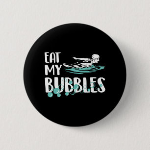 食べMy Bubbles おもしろい Swim Team 缶バッジ