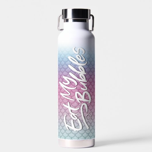 「食べMy Bubbles」ティール（緑がかった色）/ピンク/フォはかりで測ーム ウォーターボトル (正面)