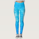 「食べMy Bubbles」プールの色クール泳ぐ人生 レギンス (正面)