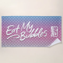 「食べMy Bubbles」水泳ライフティール（緑がかった色）/ピンク/泡はかりで測 ビーチタオル