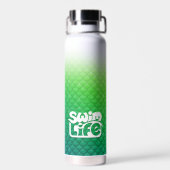 "食べMy Bubbles"緑/ティール（緑がかった色）はかりで測Swim Life ウォーターボトル (背面)