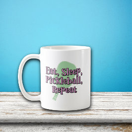 食べPickleballパドルでSleep Pickleball Repeat コーヒーマグカップ