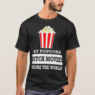 食べPopcorn Watch Movies Ignore the World – ムービー Tシャツ