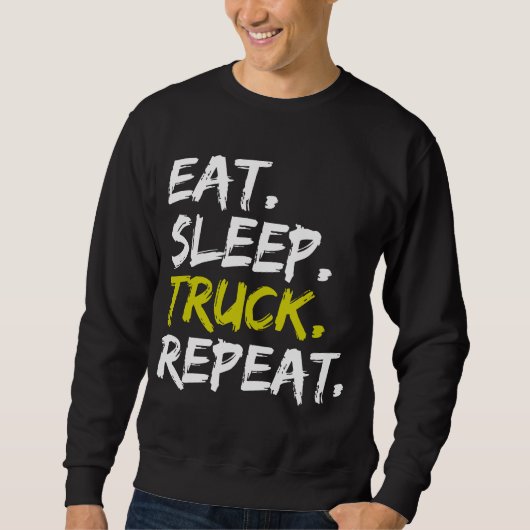 食べRepeat Trucker運転士おもしろい スウェットシャツ (正面)