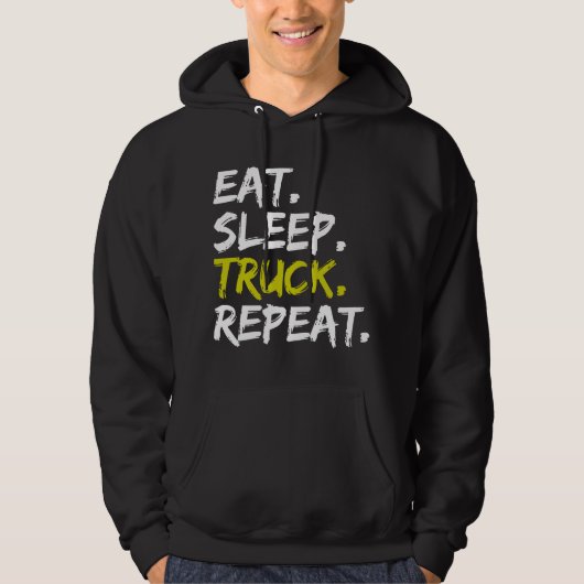 食べRepeat Trucker運転士おもしろい パーカ (正面)