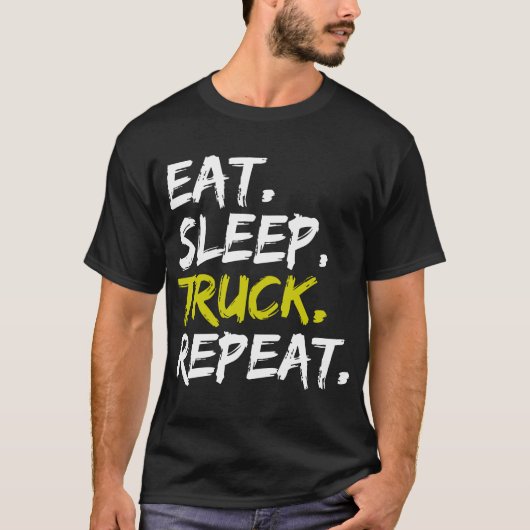 食べRepeat Trucker運転士おもしろい Tシャツ (正面)