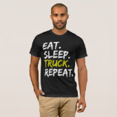 食べRepeat Trucker運転士おもしろい Tシャツ (正面フル)