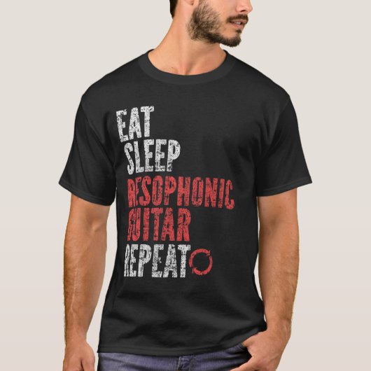 食べResophonic Guitar Repeat Tシャツ (正面)
