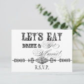 食べRSVP応答カーフォーマルドを受け取結婚したる 出欠カード (スタンド正面)