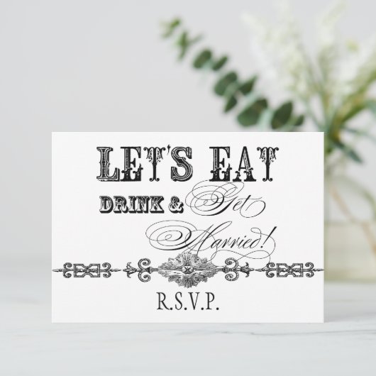 食べRSVP応答カーフォーマルドを受け取結婚したる 出欠カード (スタンド正面)