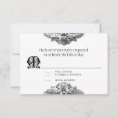 食べRSVP応答カーフォーマルドを受け取結婚したる 出欠カード (裏面)