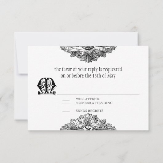 食べRSVP応答カーフォーマルドを受け取結婚したる 出欠カード (裏面)