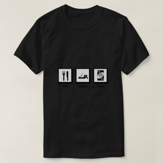 食べSeep, uno (+4 unoカードゲーム) Essential Tシャツ (デザイン正面)