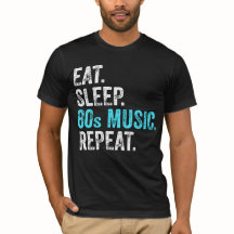 食べSleep 80s Music Repeat T-Shirt