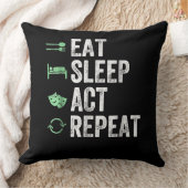 食べSleep Act Repeat -演技T Actors クッション (ブランケット)