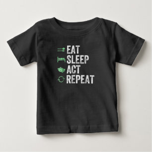 食べSleep Act Repeat -演技T Actors ベビーTシャツ