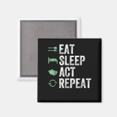食べSleep Act Repeat -演技T Actors マグネット (正面/裏面)