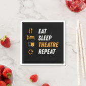 食べSleep Actor Repeatのミュージカル図 スタンダードカクテルナプキン (インサイチュ)