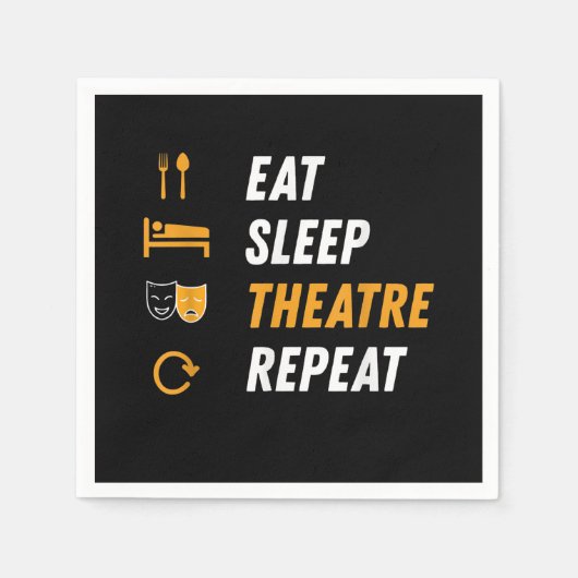 食べSleep Actor Repeatのミュージカル図 スタンダードカクテルナプキン (正面)