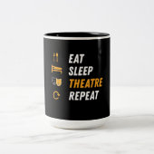 食べSleep Actor Repeatのミュージカル図 ツートーンマグカップ (中央)
