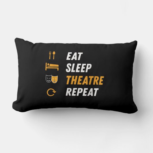 食べSleep Actor Repeatのミュージカル図 ランバークッション (正面)