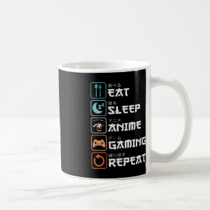 食べSleep Anime Gaming Repeatおもしろいオタクゲーマー コーヒーマグカップ