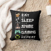 食べSleep Anime Gaming RepeatかわいいOtaku Anime M クッション (ブランケット)